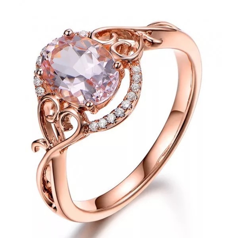 New Women’s Rose Gold Plated Diamond Ring